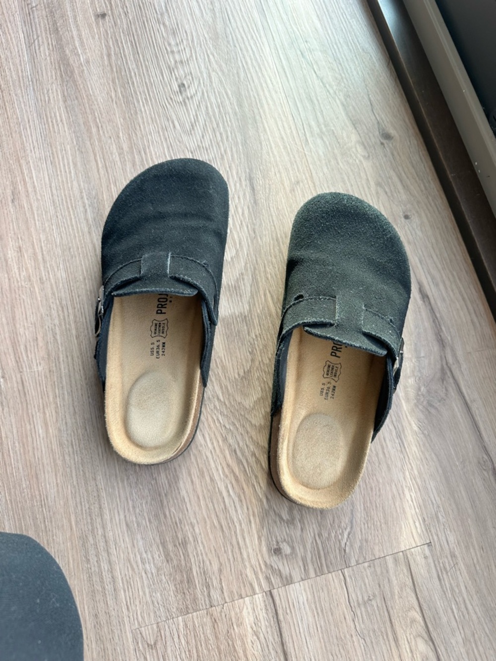 PROFLEX Black Suede Clog Mules for Women